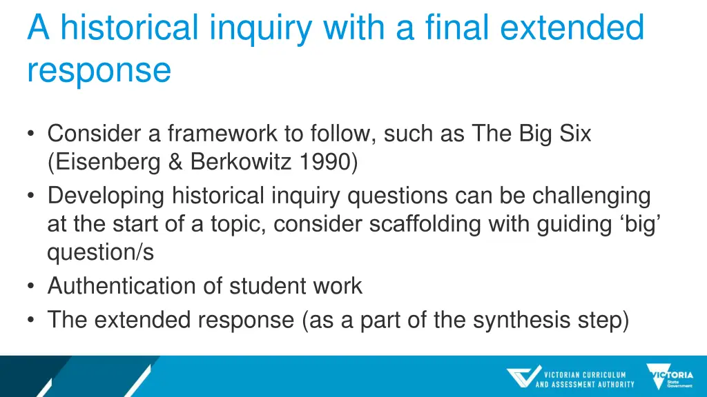 a historical inquiry with a final extended