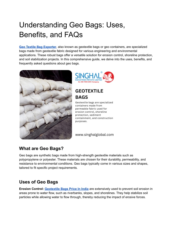 understanding geo bags uses benefits and faqs