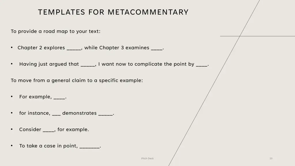 templates for metacommentary 1