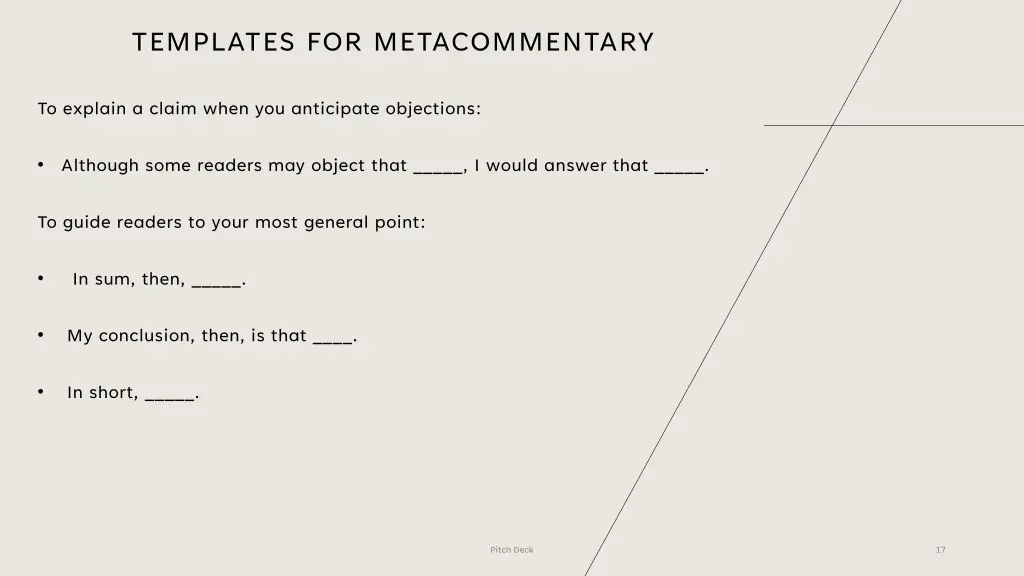 templates for metacommentary 3