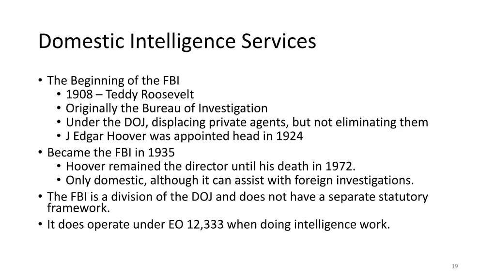 domestic intelligence services