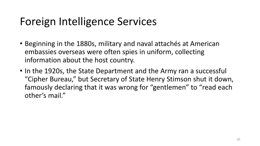 foreign intelligence services