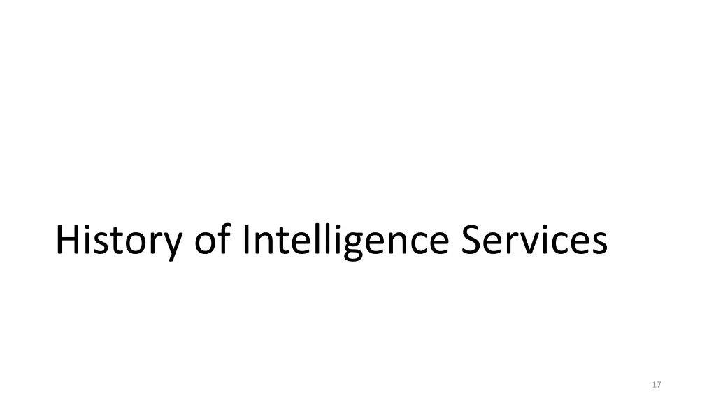 history of intelligence services