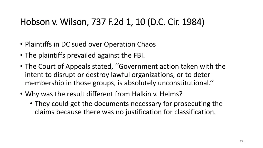 hobson v wilson 737 f 2d 1 10 d c cir 1984 hobson