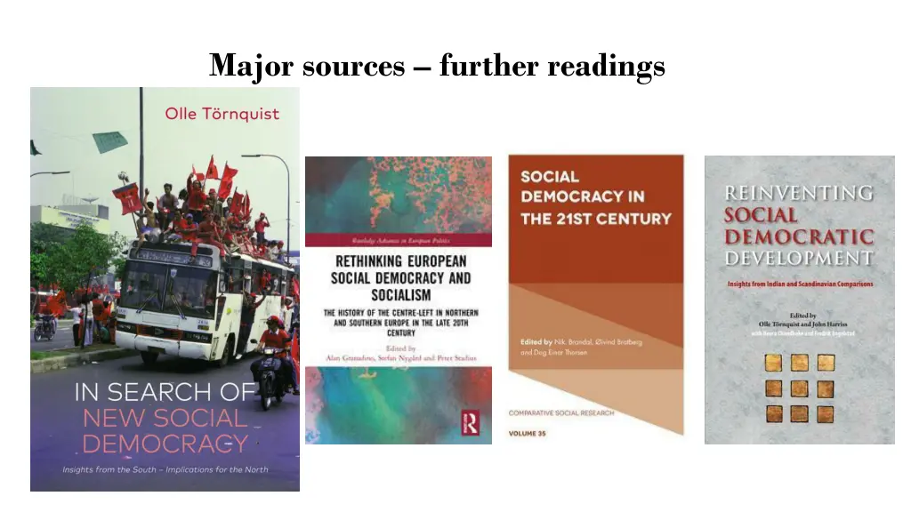 major sources further readings