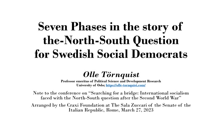 seven phases in the story of the north south