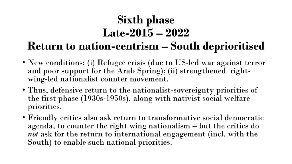 sixth phase late 2015 2022