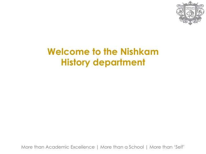 welcome to the nishkam history department