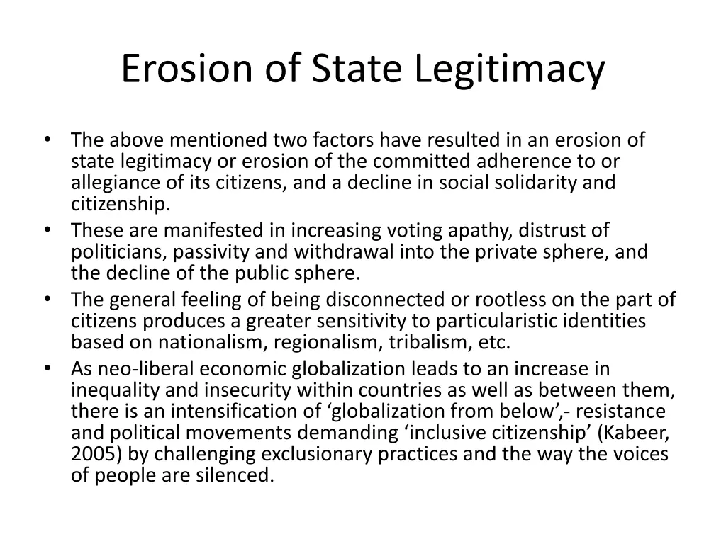 erosion of state legitimacy