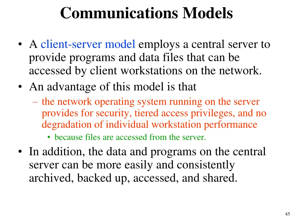 communications models 3