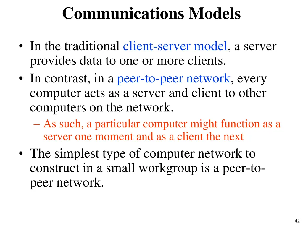 communications models