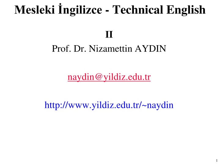 mesleki ngilizce technical english