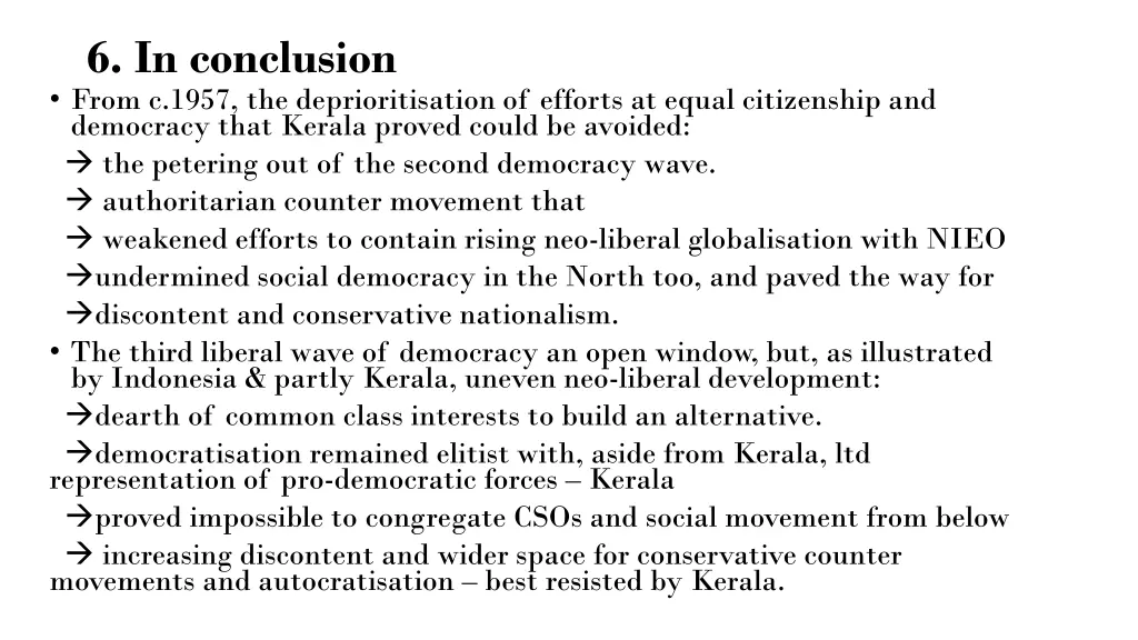 6 in conclusion from c 1957 the deprioritisation