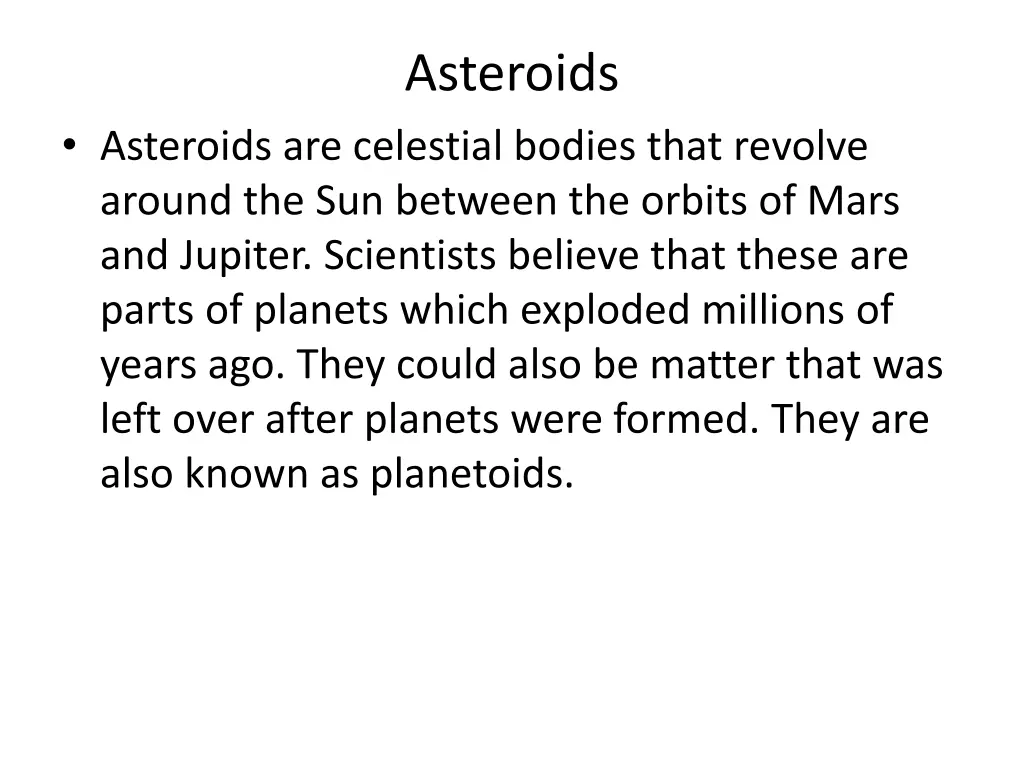 asteroids