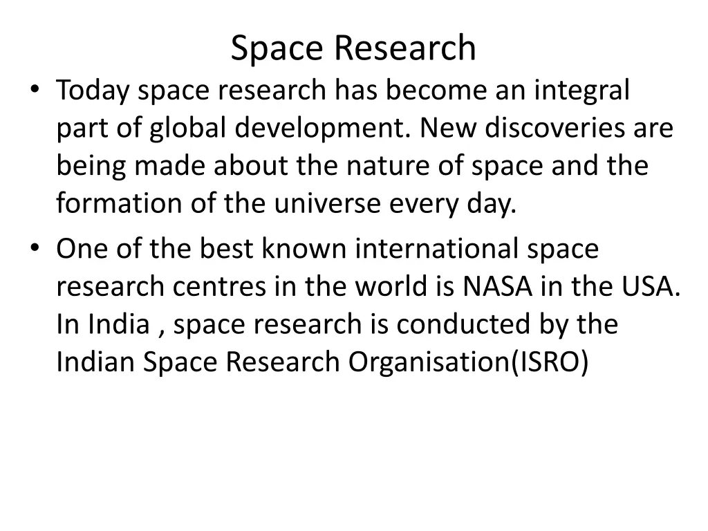 space research