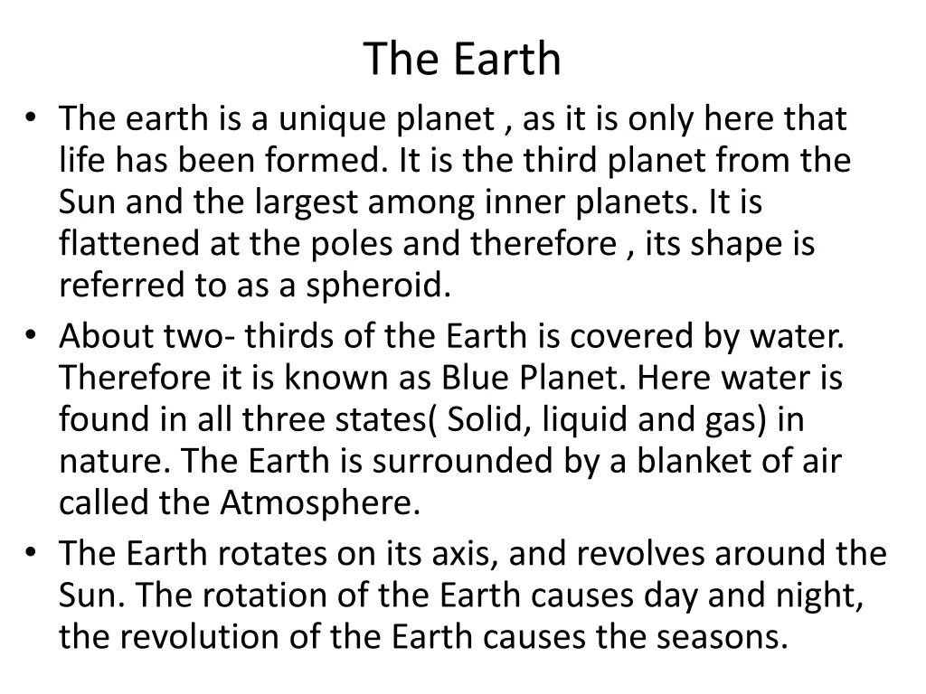 the earth