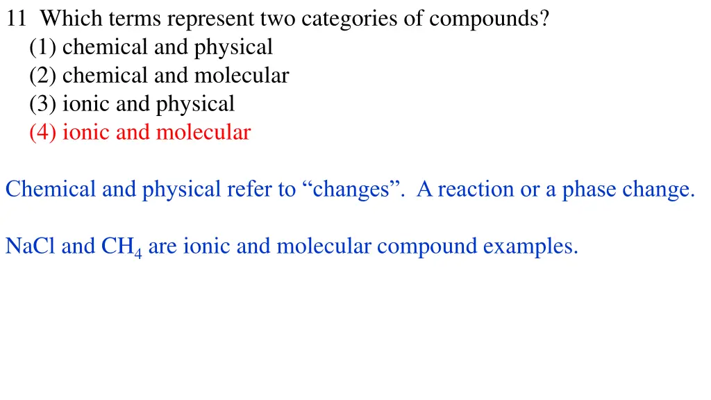 11 which terms represent two categories 1