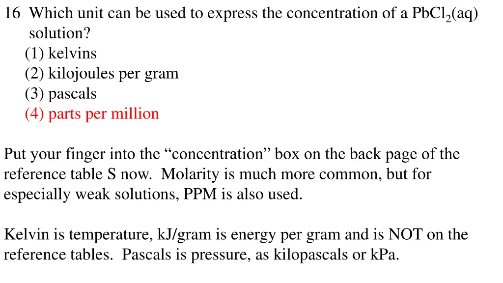 16 which unit can be used to express 1