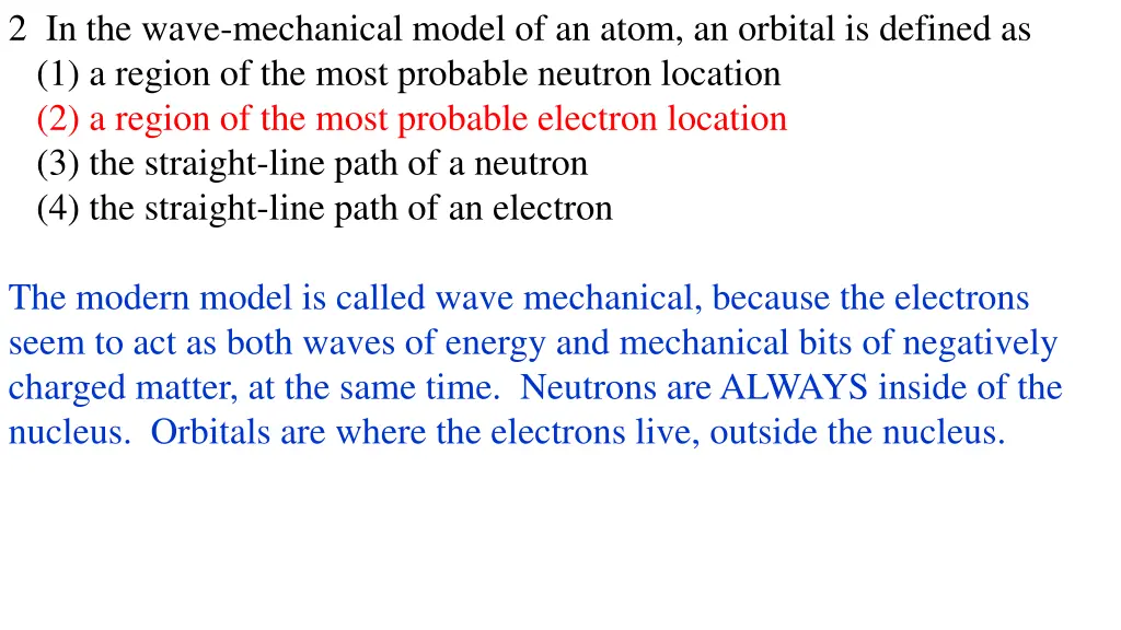 2 in the wave mechanical model of an atom 1