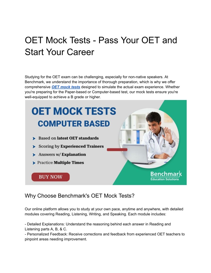 oet mock tests pass your oet and start your career