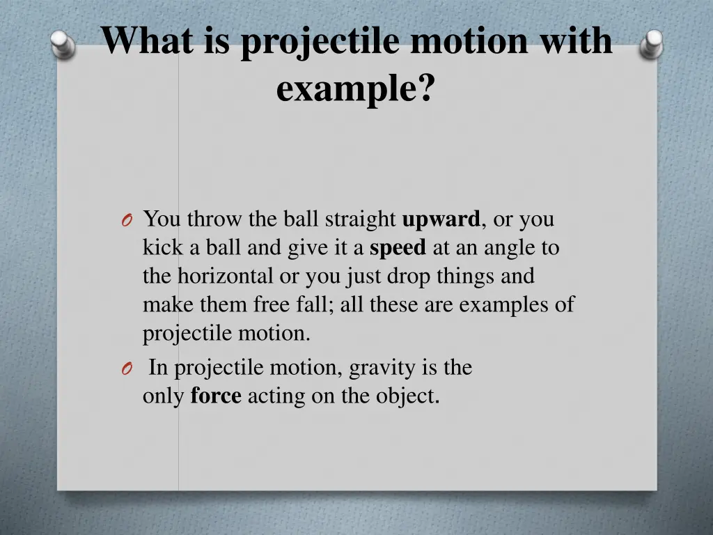 what is projectile motion with example