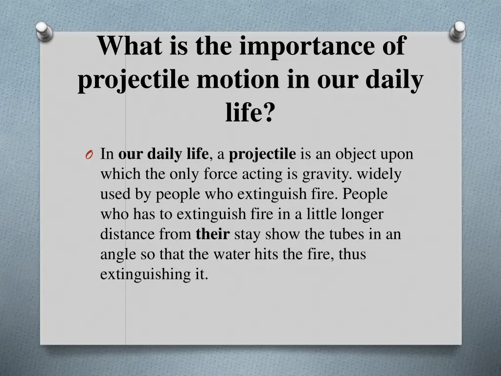 what is the importance of projectile motion