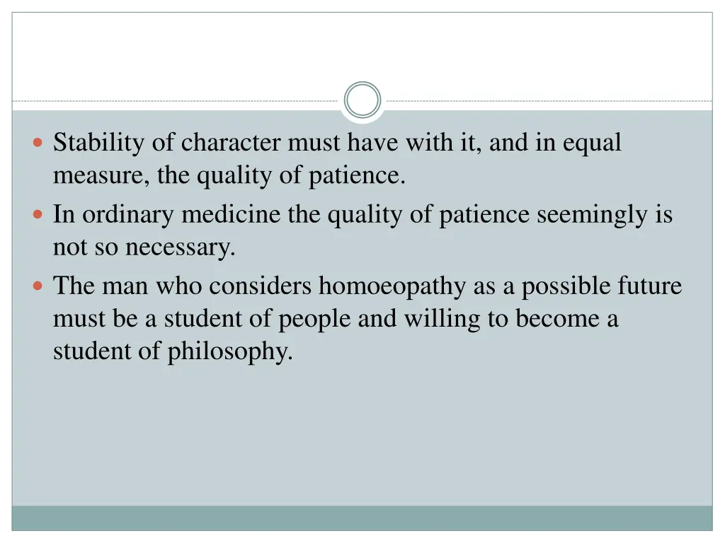 stability of character must have with