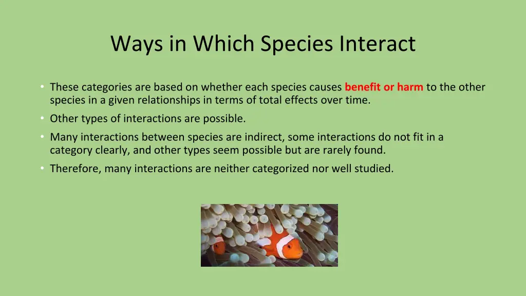 ways in which species interact 1