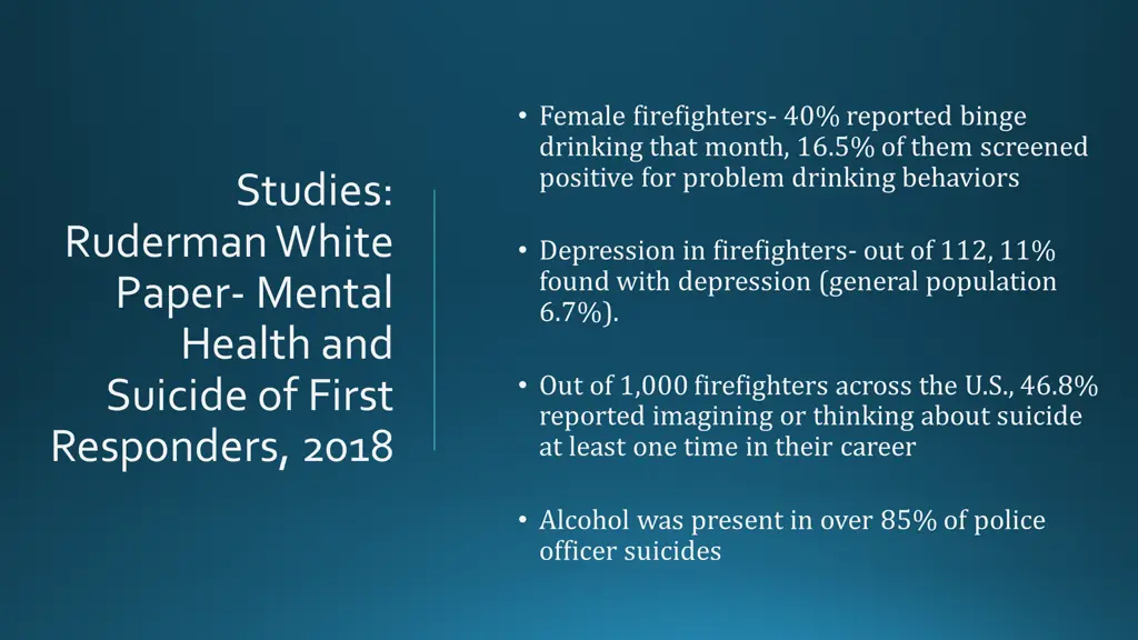 female firefighters 40 reported binge drinking