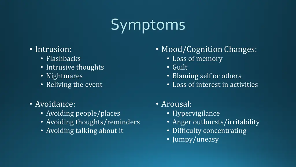 symptoms