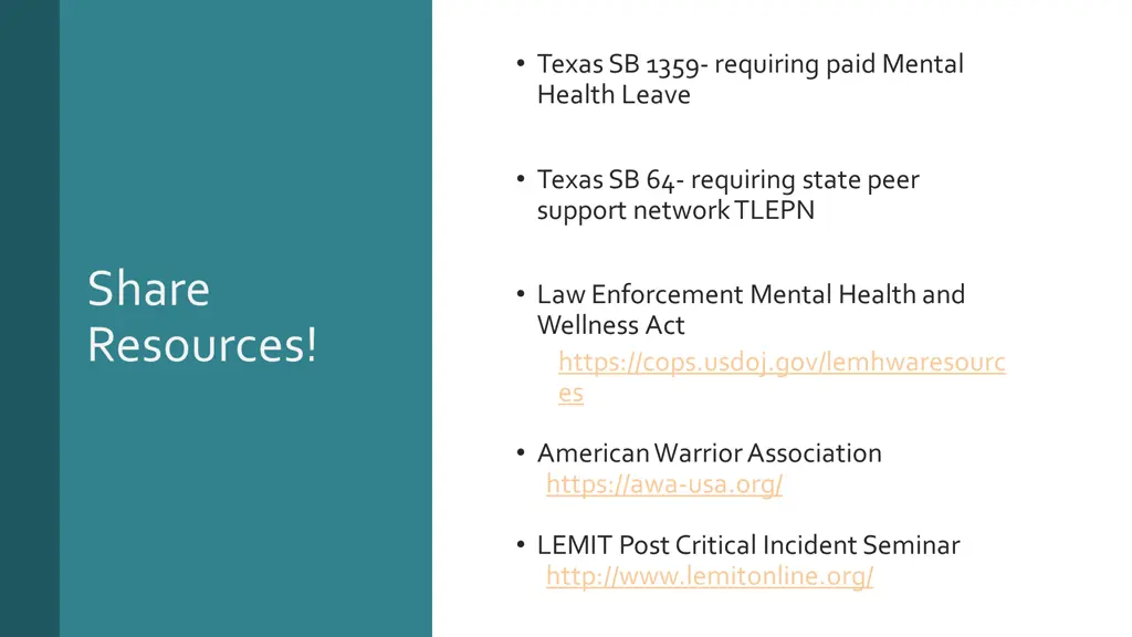 texas sb 1359 requiring paid mental health leave