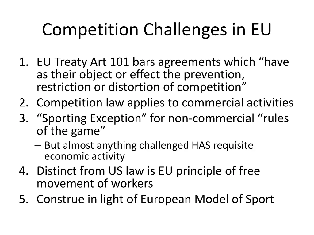 competition challenges in eu