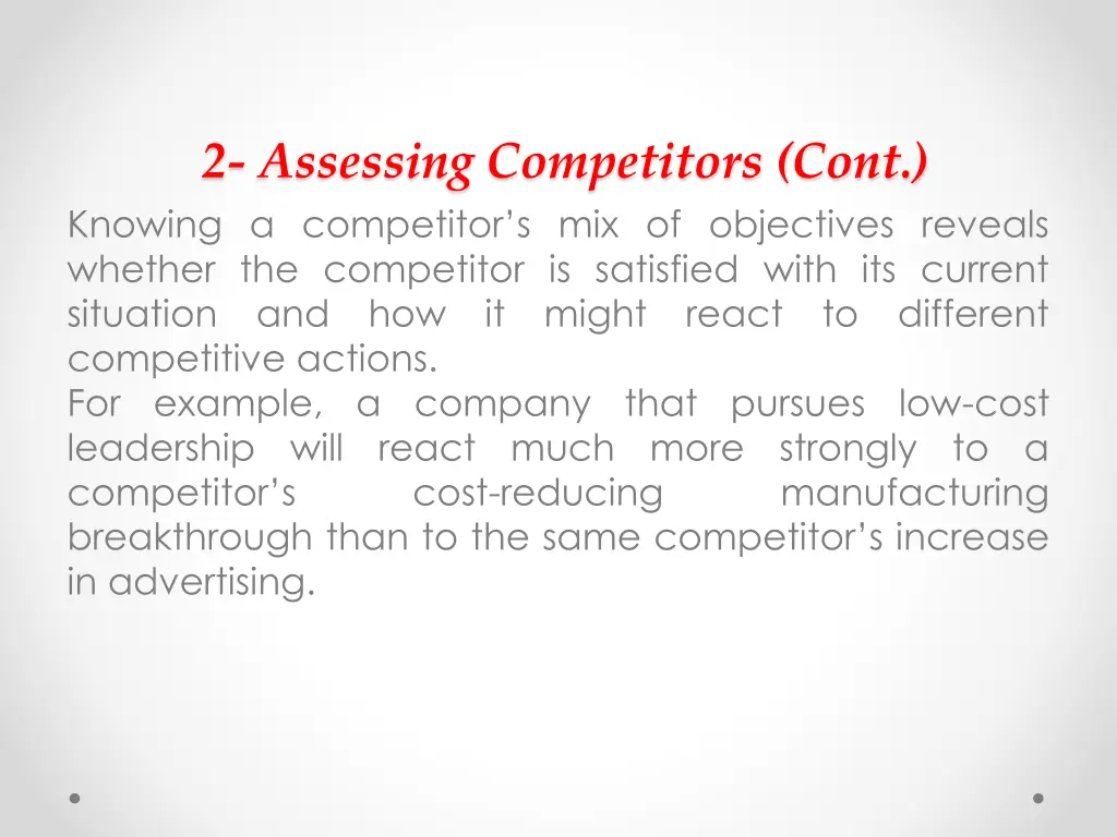 2 assessing competitors cont knowing a competitor