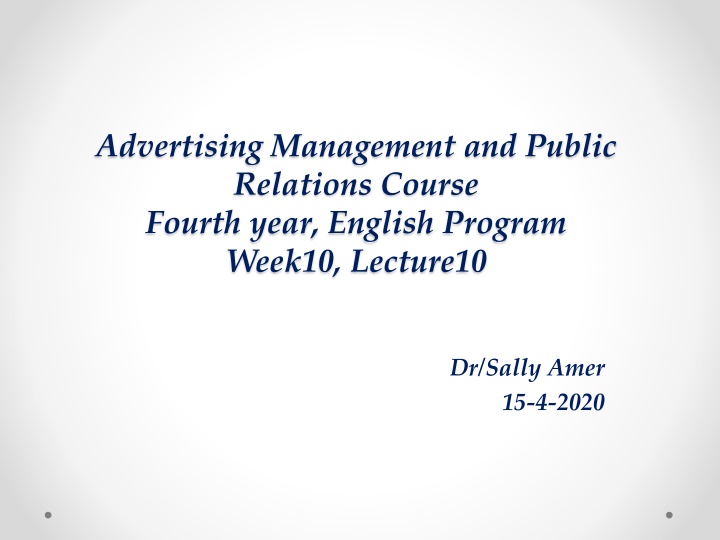 advertising management and public relations