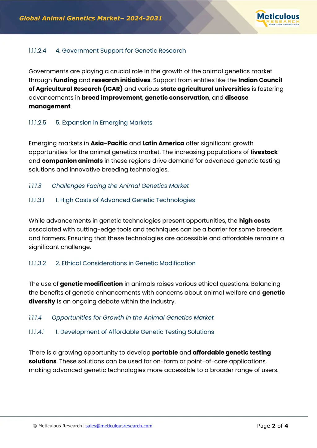 global animal genetics market 2024 2031 1