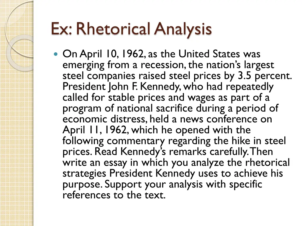 ex rhetorical analysis