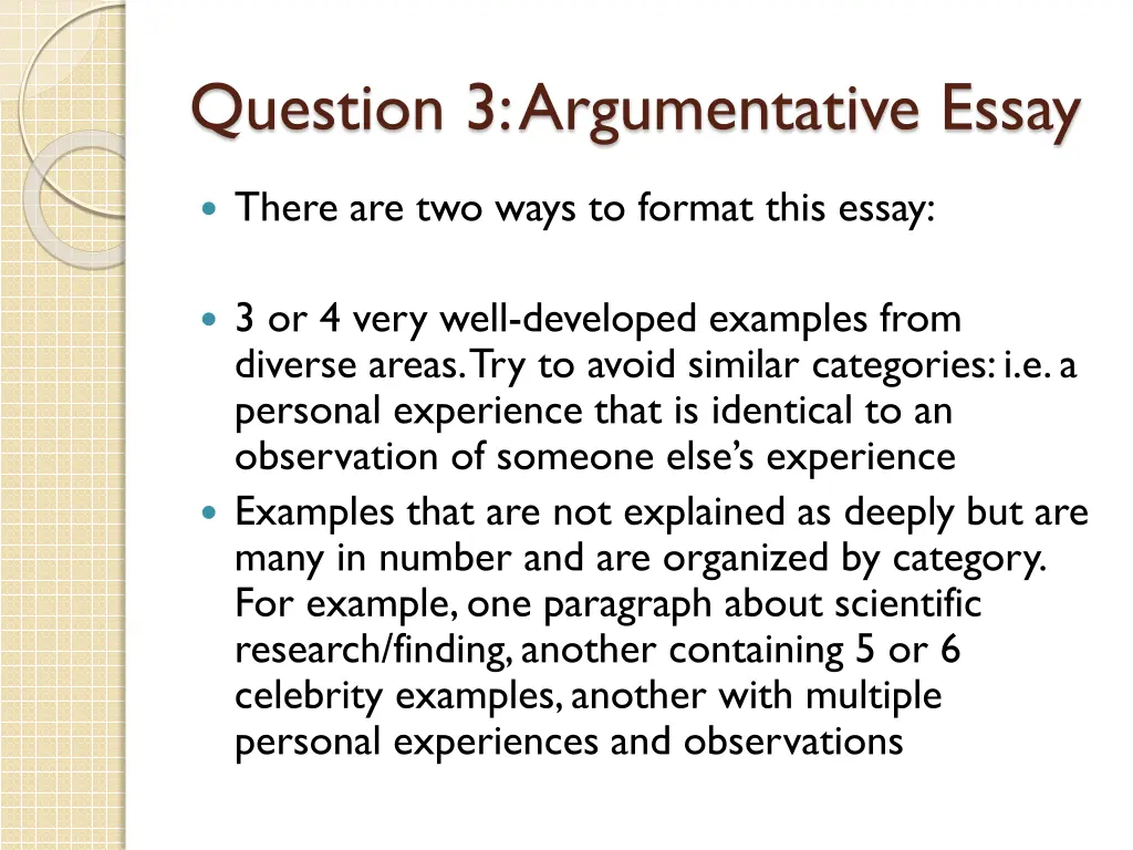 question 3 argumentative essay 2