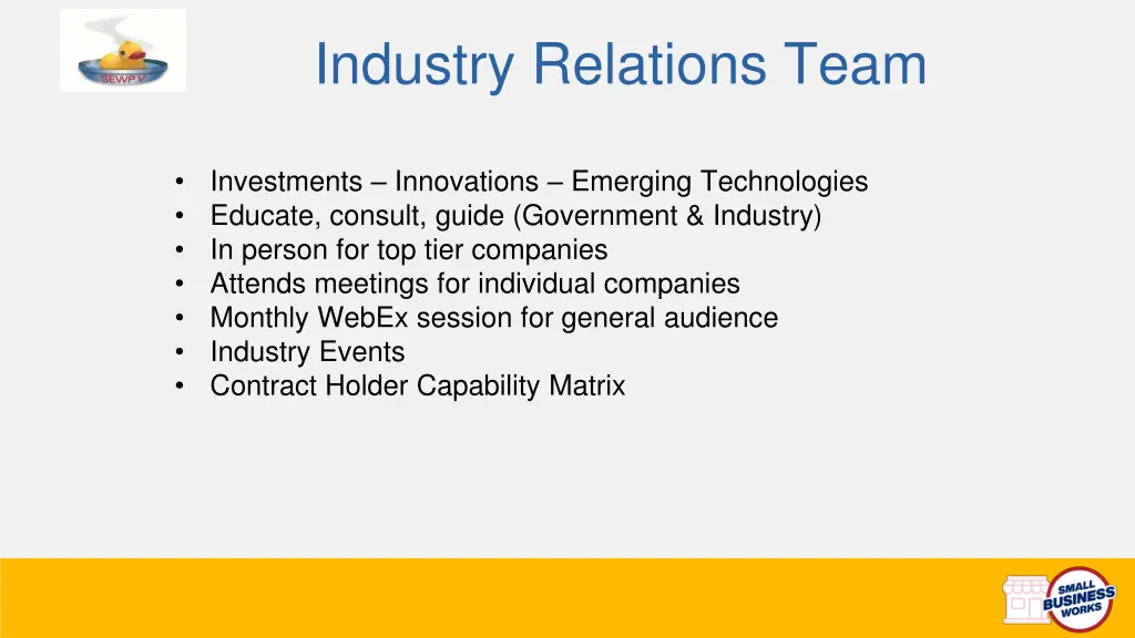 industry relations team