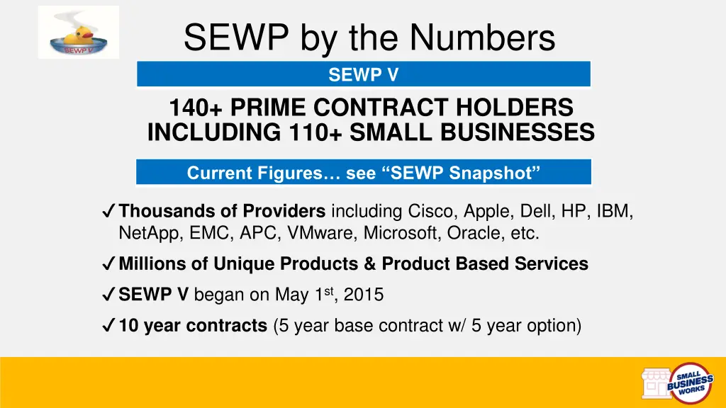 sewp by the numbers sewp v