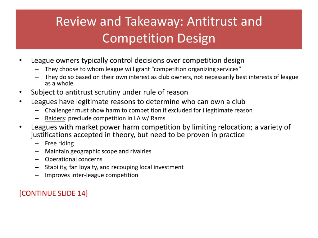 review and takeaway antitrust and competition