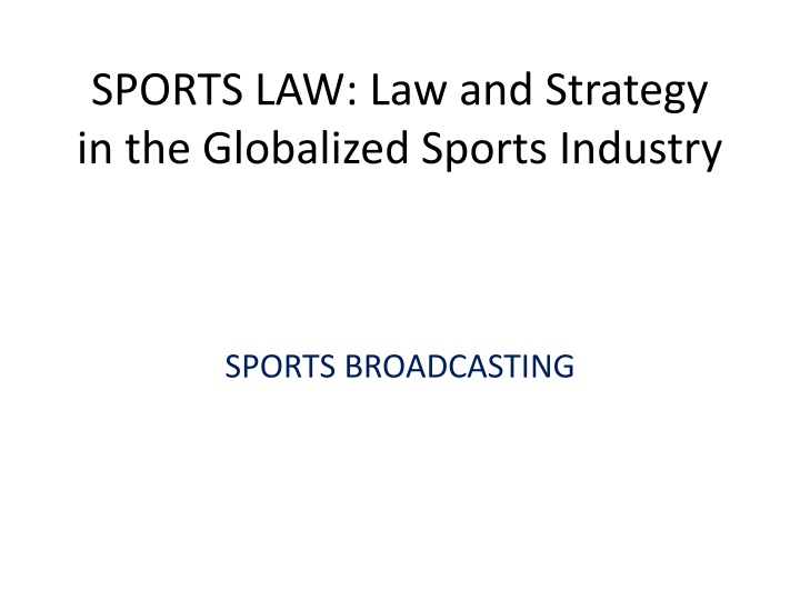 sports law law and strategy in the globalized