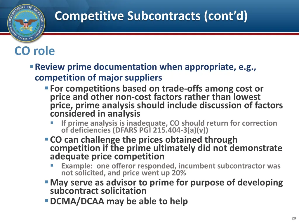 competitive subcontracts cont d 1