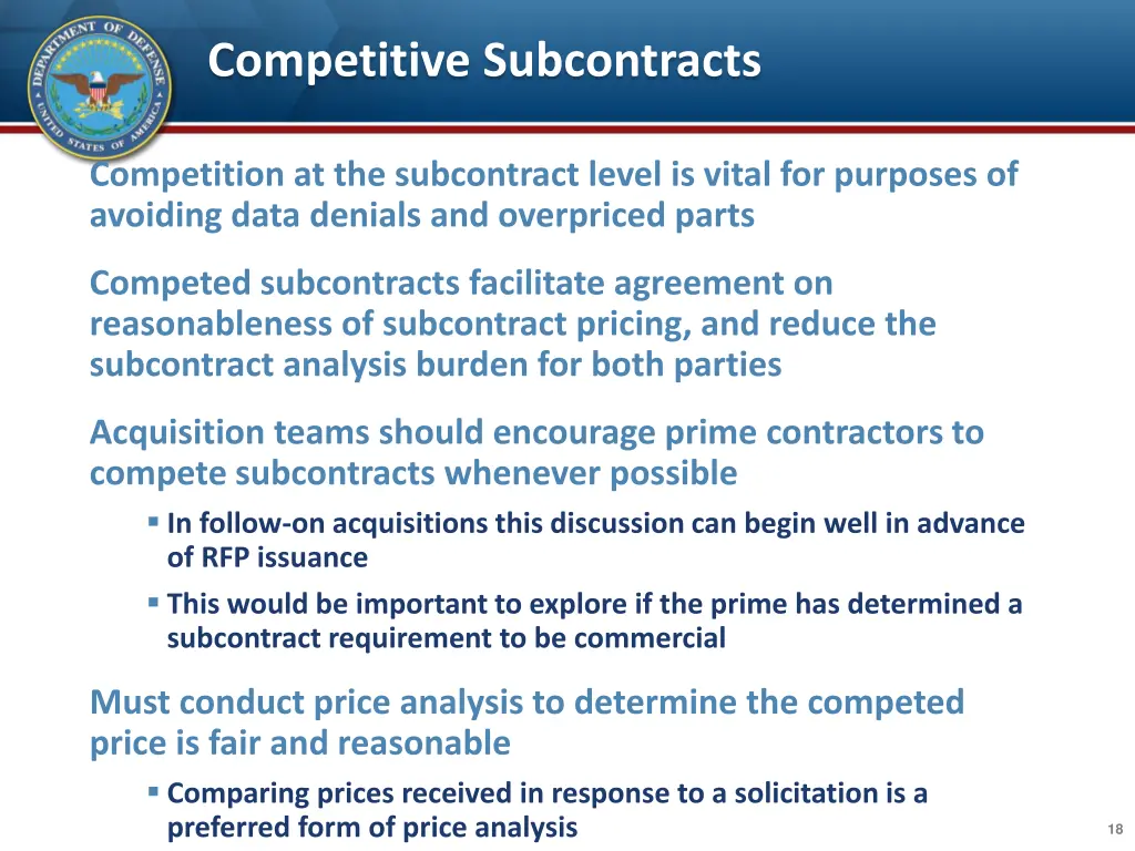 competitive subcontracts