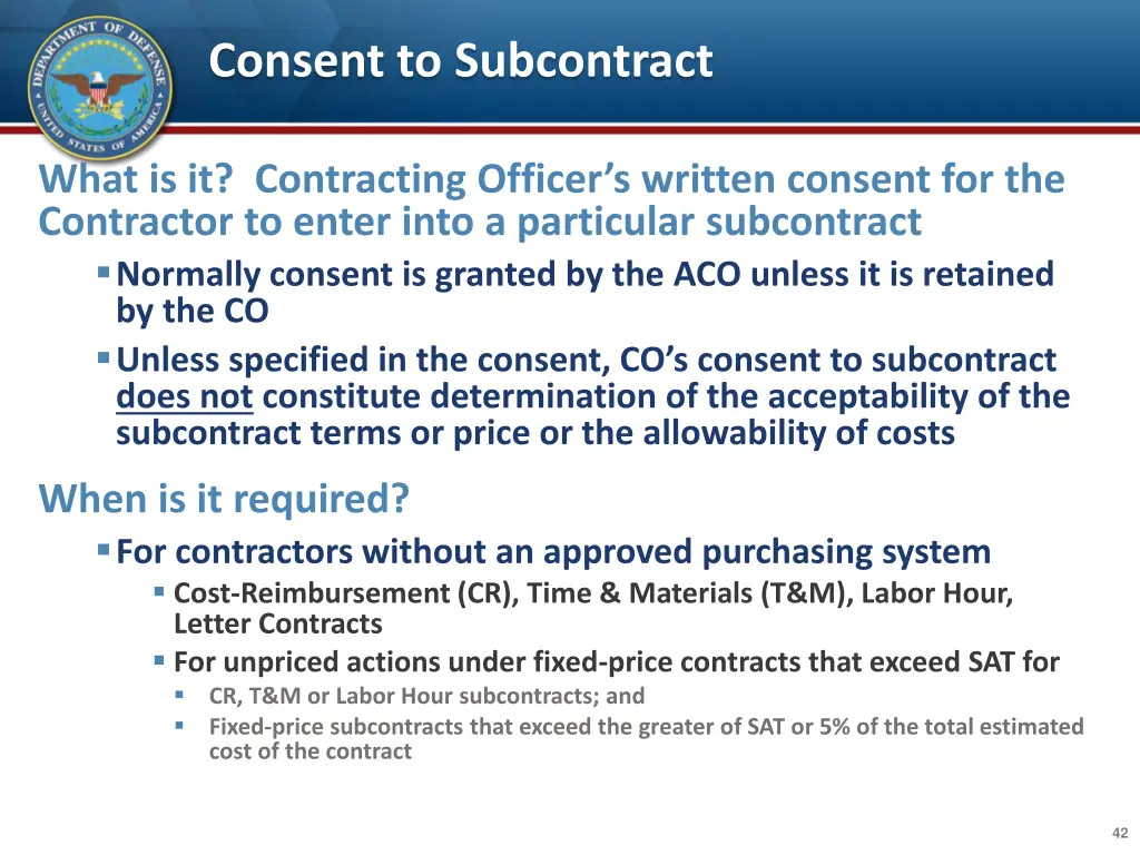 consent to subcontract