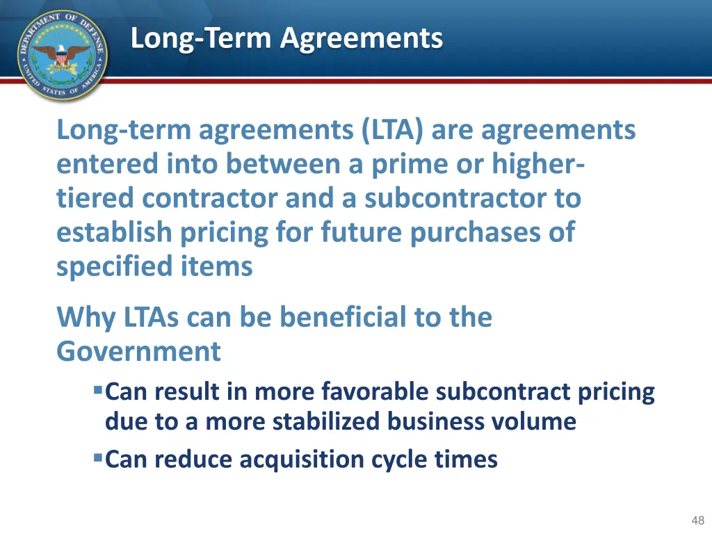 long term agreements