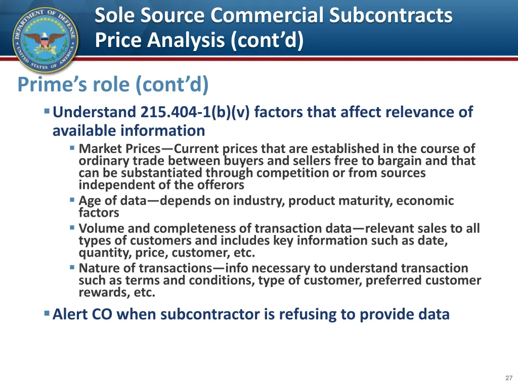 sole source commercial subcontracts price 2