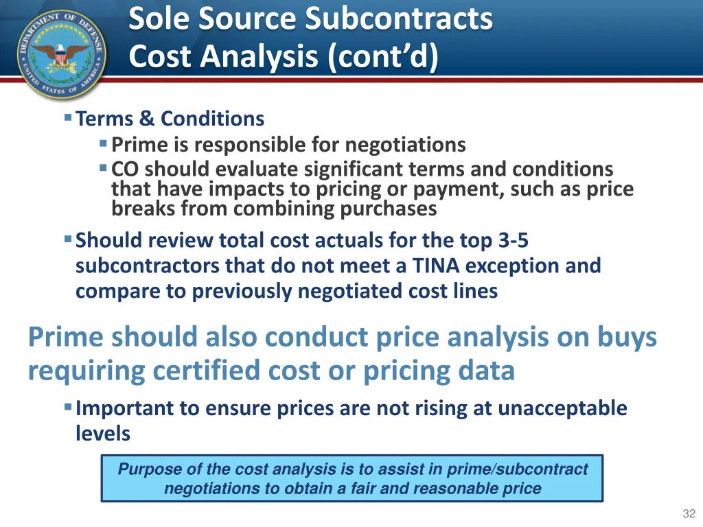 sole source subcontracts cost analysis cont d 2