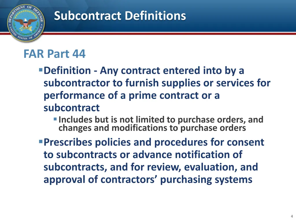 subcontract definitions