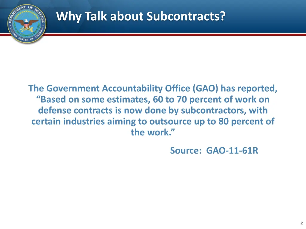 why talk about subcontracts