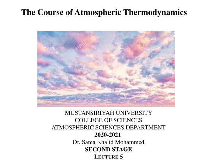 the course of atmospheric thermodynamics